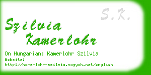 szilvia kamerlohr business card